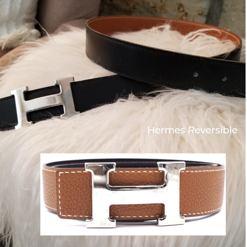 Hermes Reversible H plate Belt